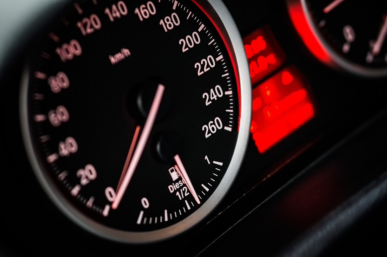 A car speedometer